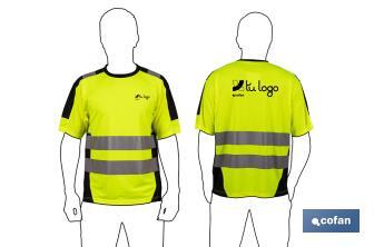 High visibility T-shirt | Available sizes from S to XXXL | Yellow and black - Cofan